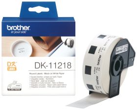 Brother Etikettenrolle DK-11218 | 24 mm rund | Weiß | Papier