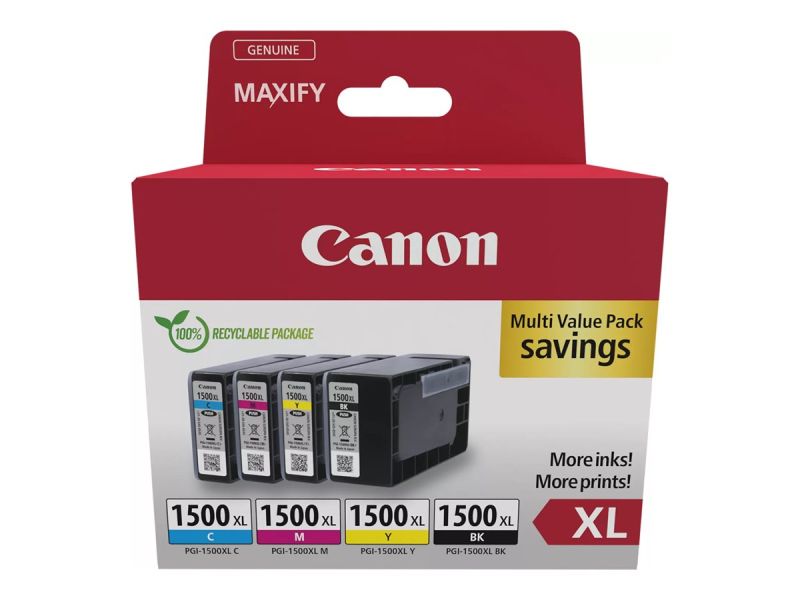 Original Canon 9182B010 | PGI1500 XL BK/C/M/Y Tinte Spar Set XL