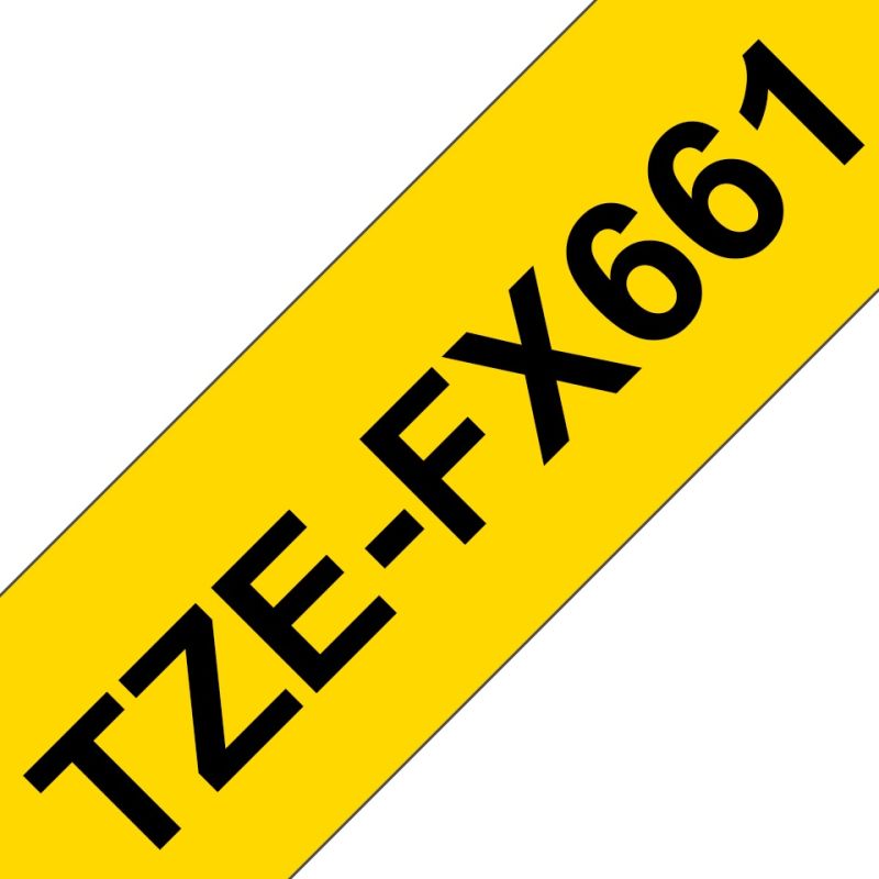 Brother Schriftband TZe-FX661 | 36 mm | Schwarz auf Gelb | 8 m