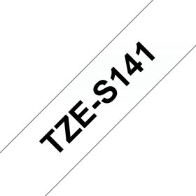 Brother Schriftband TZe-S141 | 18 mm | Schwarz auf Transparent | 8 m