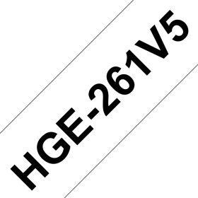 Brother Schriftband HGe-261V5 (5 St.) | 36 mm | Schwarz auf Weiß | 8 m