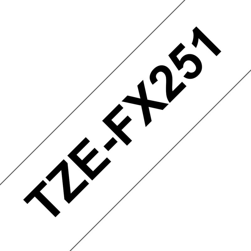 Brother Schriftband TZe-FX251 | 24 mm | Schwarz auf Weiß | 8 m
