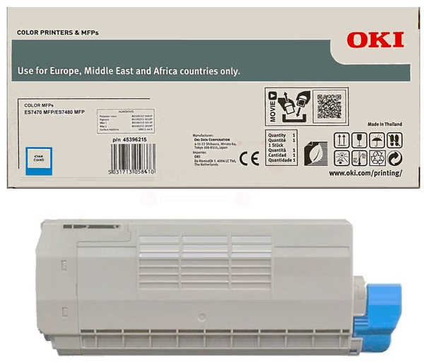 Original OKI 45396215 Toner Cyan