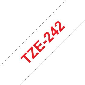 Brother Schriftband TZe-242 | 18 mm | Rot auf Weiß | 8 m