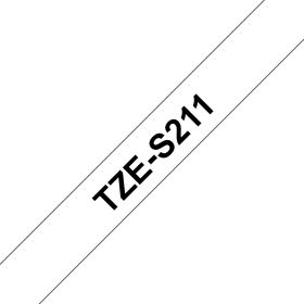 Brother Schriftband TZe-S211 | 6 mm | Schwarz auf Weiß | 8 m