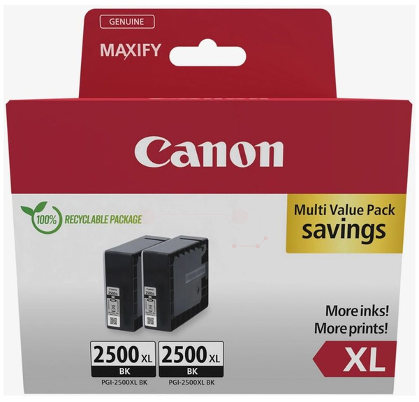 Canon PGI-2500 XL BK TWIN  schwarz Druckerpatronen, 2er-Set