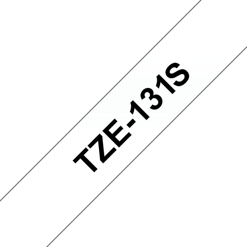 Brother Schriftband TZe-131S | 12 mm | Schwarz auf Transparent | 4 m