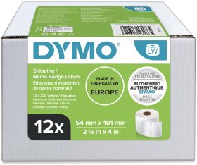 Dymo Etikettenrolle S0722420 (12 Rollen) | 54x101 mm | Weiß | Papier