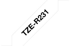 Brother Schriftband TZe-R231 | 12 mm | Schwarz auf Weiß | 4 m