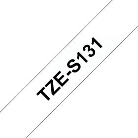 Brother Schriftband TZe-131 | 12 mm | Schwarz auf Transparent | 8 m