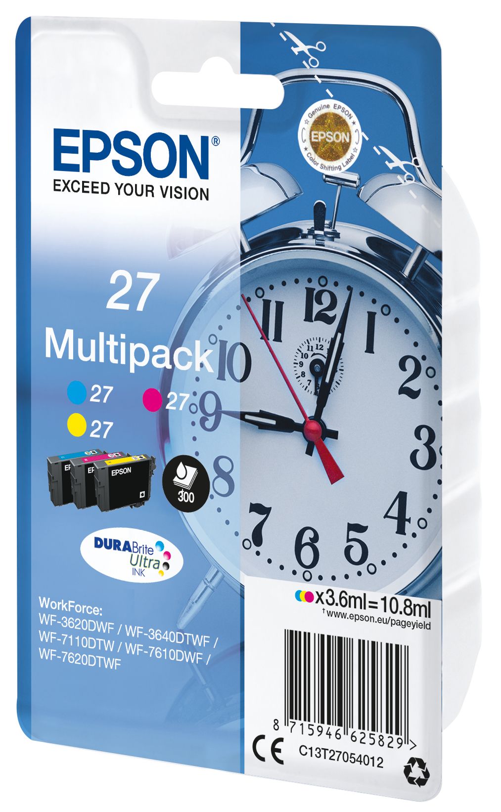 Original Epson 27 | C13T27054012 Tinte C/M/Y Spar Set