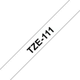 Brother Schriftband TZe-111 | 6 mm | Schwarz auf Transparent | 8 m