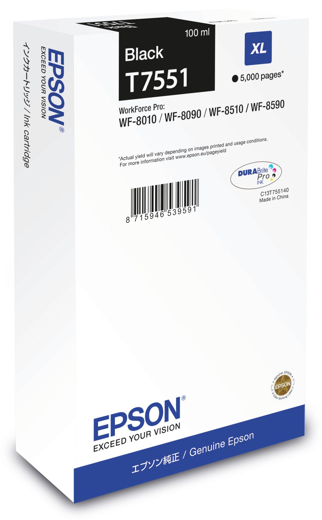 Original Epson T7551 | C13T755140 Tinte Schwarz XL