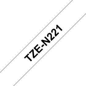 Brother Schriftband TZe-N221 | 9 mm | Schwarz auf Weiß | 8 m