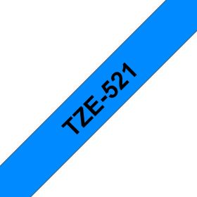 Brother Schriftband TZe-521 | 9 mm | Schwarz auf Blau | 8 m