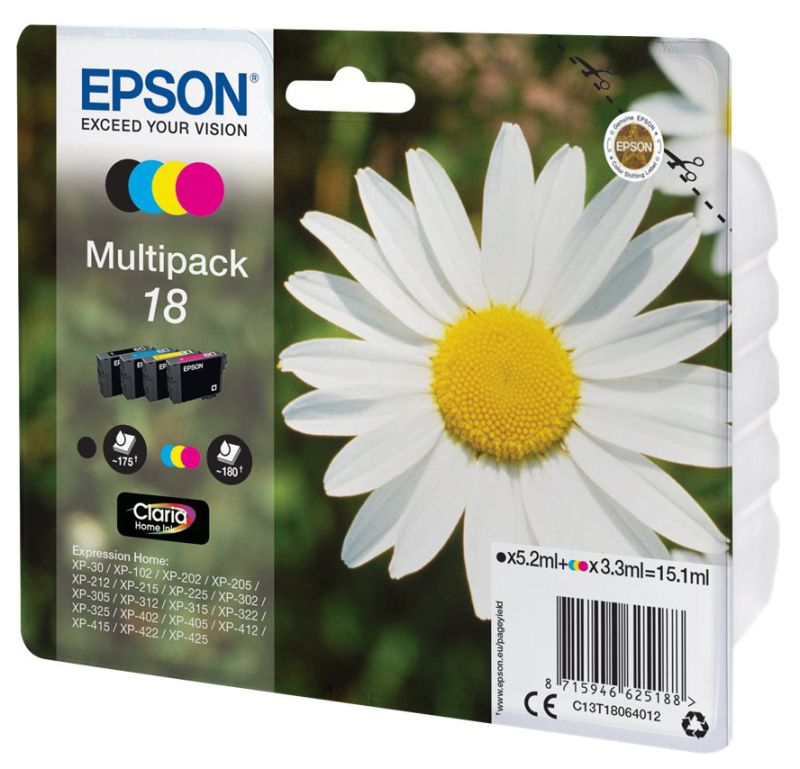 Original Epson 18 | C13T18064012 Tinte Spar Set