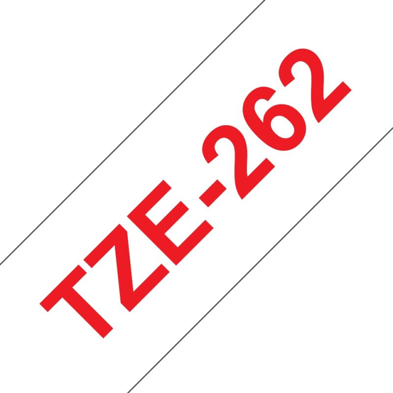 Brother Schriftband TZe-262 | 36 mm | Rot auf Weiß | 8 m