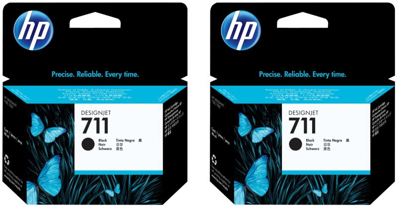 Original HP 711 | P2V31A Tinte Schwarz | 2 Stück XL