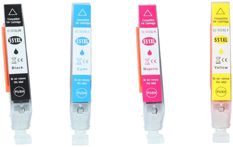 Tonoo® Tinte ersetzt Canon 6443B006 | CLI551 XL BK/C/M/Y Spar Set XL