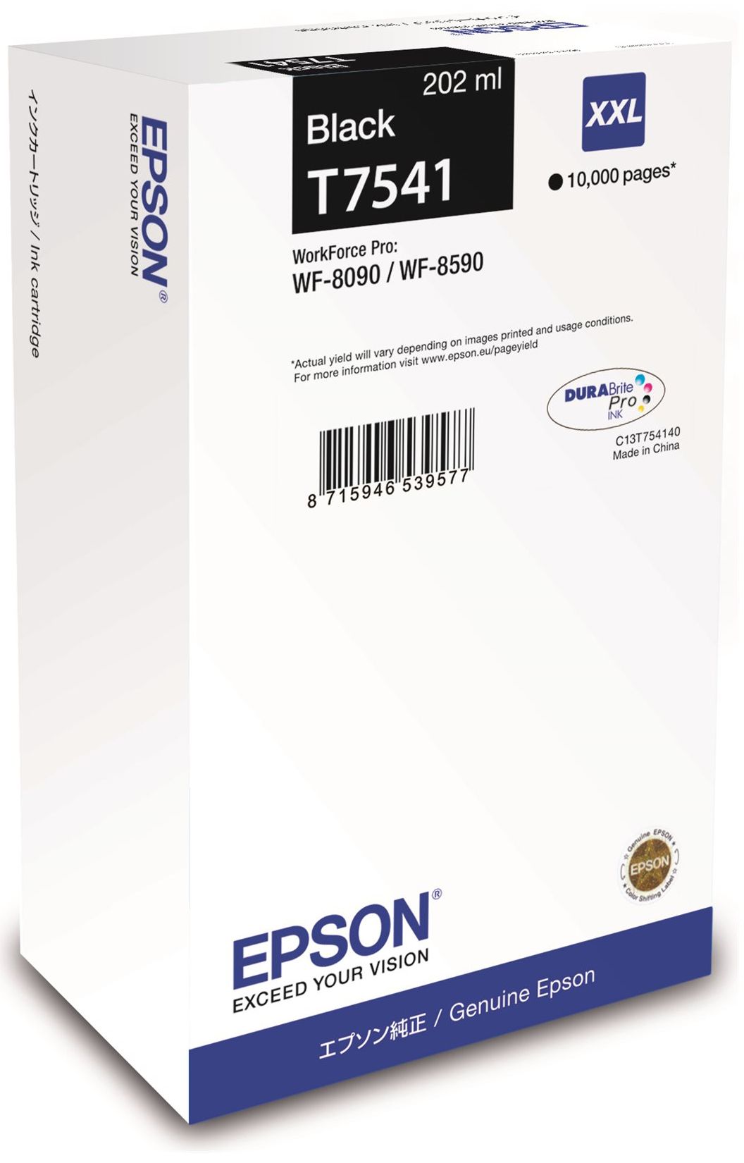 Original Epson T7541  | C13T754140 | C13T75414N Tinte Schwarz XXL ( 2027 )