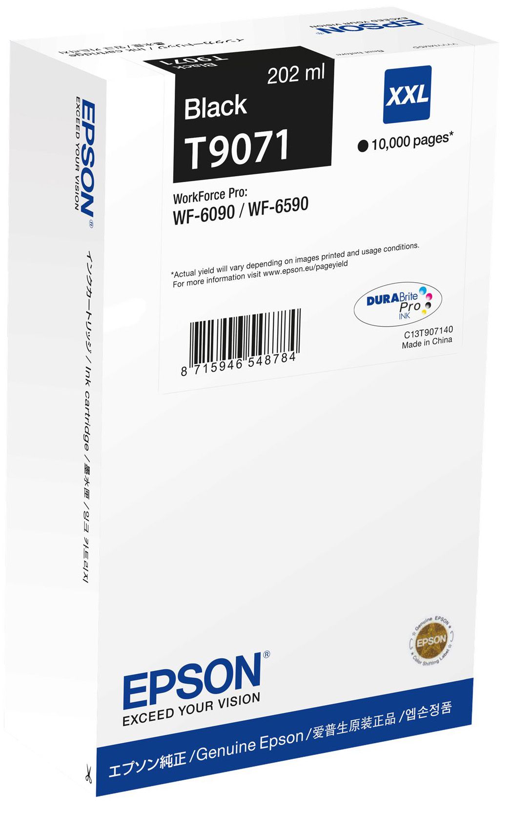 Original Epson T9071 | C13T907140 | C13T90714N Tinte Schwarz 