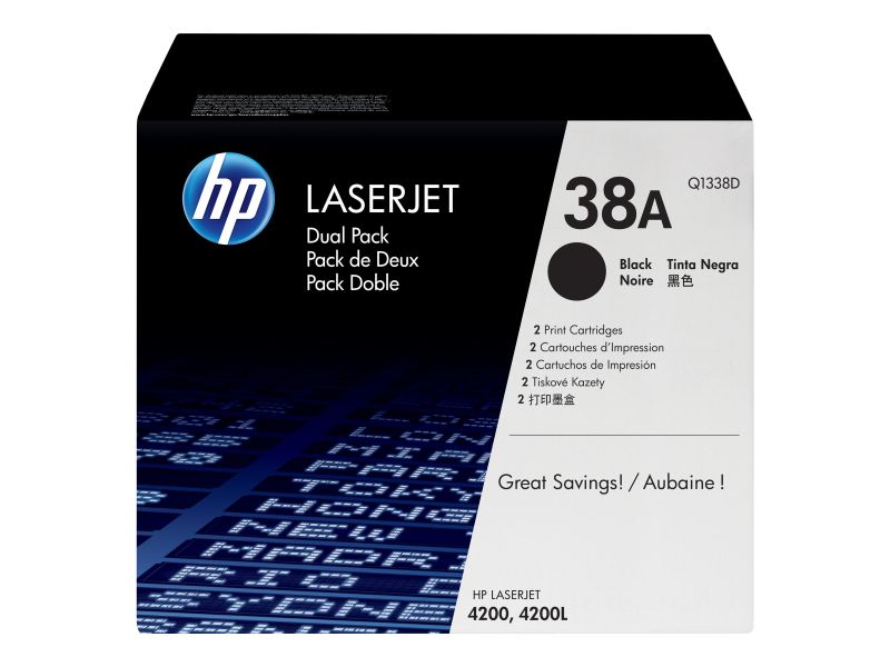 Original HP Q1338D | 38A Toner Schwarz ( 2 Stück )