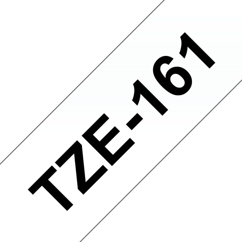 Brother Schriftband TZe-161 | 36 mm | Schwarz auf Transparent | 8 m