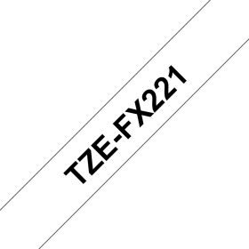 Brother Schriftband TZe-FX221 | 9 mm | Schwarz auf Weiß | 8 m