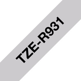 Brother Schriftband TZe-R931 | 12 mm | Schwarz auf Silber | 4 m