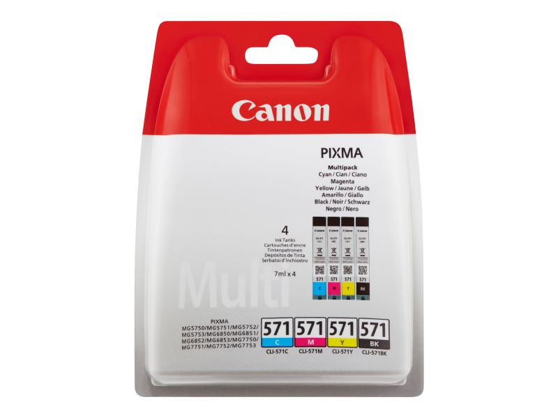 Original Canon CLI571 | 0386C005 C/M/Y/BK Value Pack - 4er-Pack
