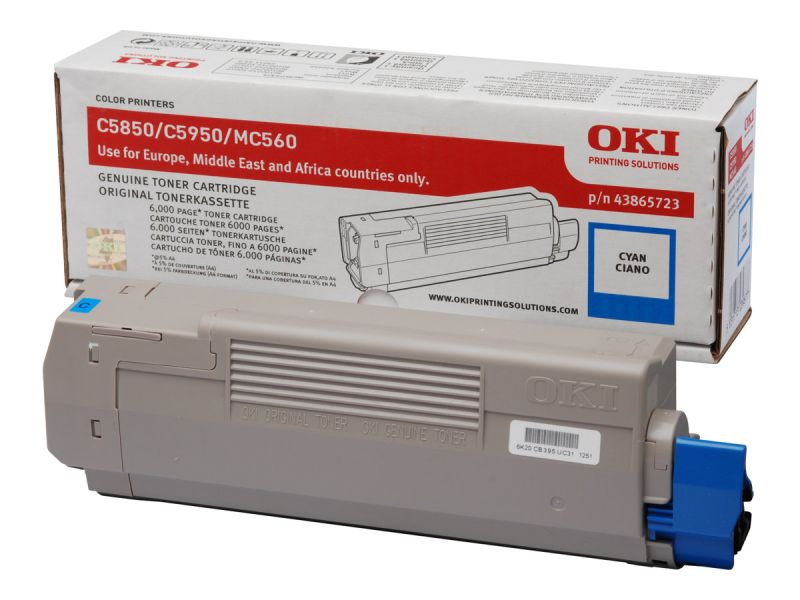 Original OKI 43865723 Toner Cyan