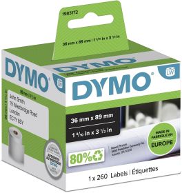 Dymo Etikettenrolle 1983172 | 36x89 mm | Weiß | Papier