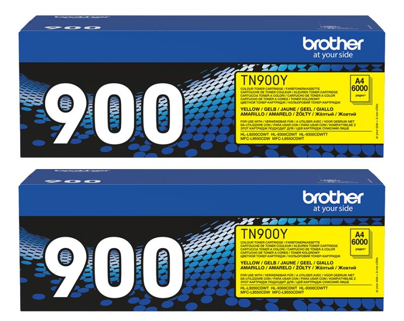 Original Brother TN900YTWIN Toner Gelb ( 2 Stück )