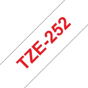 Brother Schriftband TZe-252 | 24 mm | Rot auf Weiß | 8 m