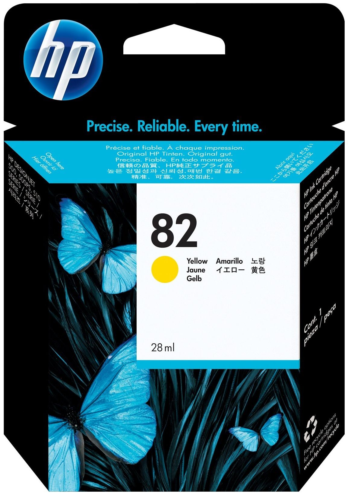 Original HP 82 | CH568A Tinte Gelb ( 2022 )