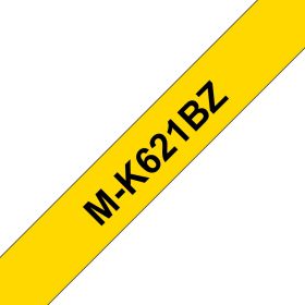 Brother Schriftband M-K M-K621 | 9 mm | Schwarz auf Gelb | 8 m