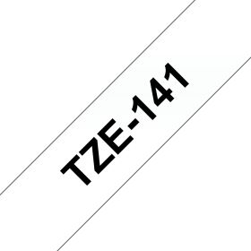 Brother Schriftband TZe-141 | 18 mm | Schwarz auf Transparent | 8 m