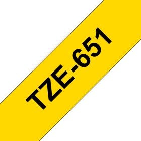 Brother Schriftband TZe-651 | 24 mm | Schwarz auf Gelb | 8 m