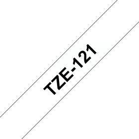 Brother Schriftband TZe-121 | 9 mm | Schwarz auf Transparent | 8 m