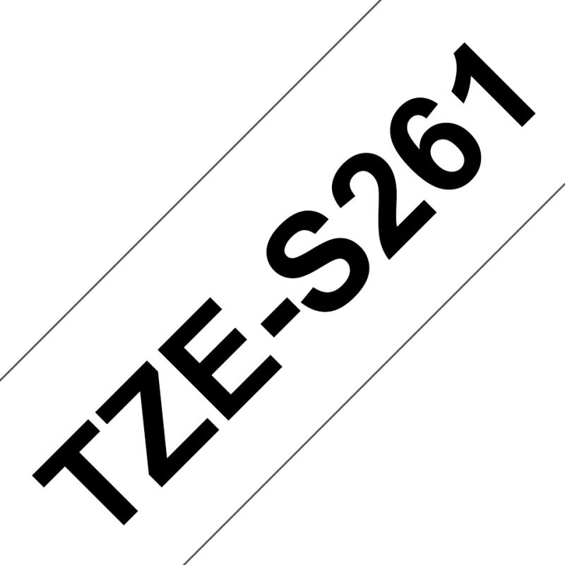 Brother Schriftband TZe-S261 | 36 mm | Schwarz auf Weiß | 8 m
