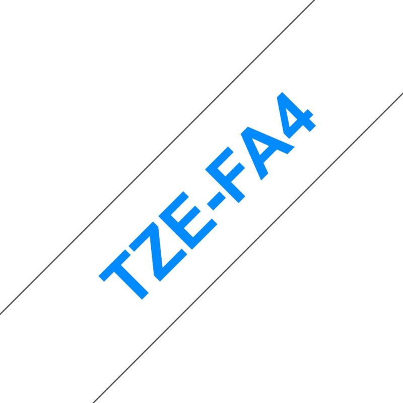 Brother Bügelband TZe-FA4 | 18 mm | Blau auf Weiß | 3 m