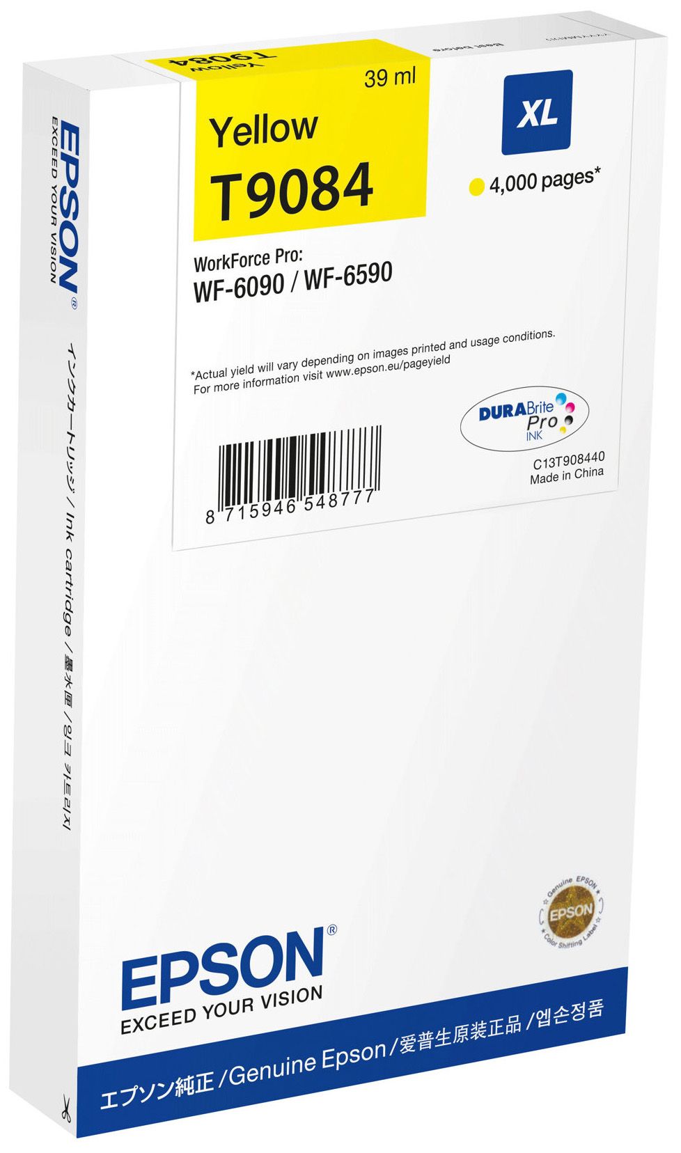 Original Epson T9084 | C13T908440 | C13T90844N Tinte Gelb 