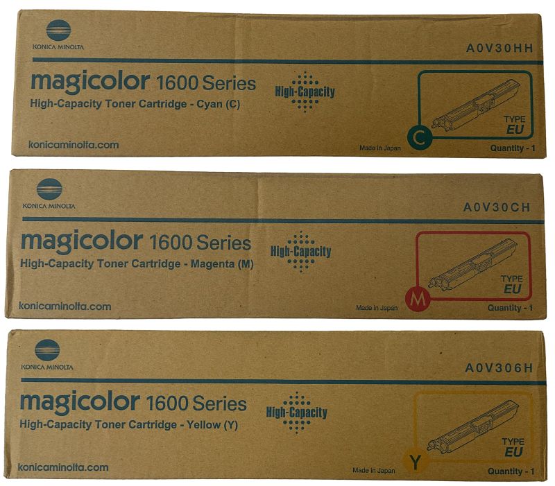 Original Konica Minolta A0V30NH Toner CMY ( 3 Stück )
