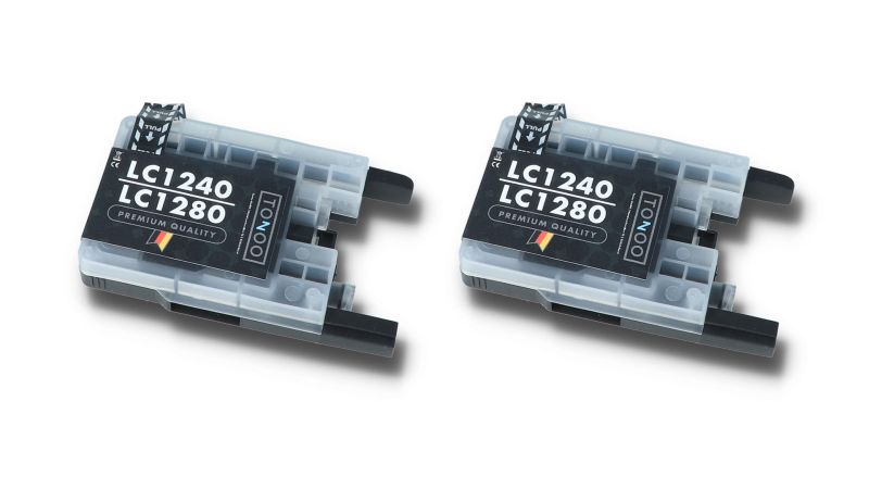 Tonoo® Tinte ersetzt Brother LC1240BKBP2DR Schwarz Doppelpack