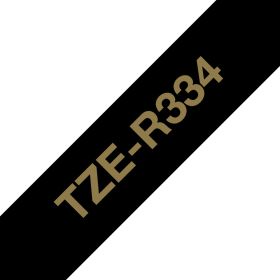 Brother Schriftband TZe-R334 | 12 mm | Gold auf Schwarz | 4 m