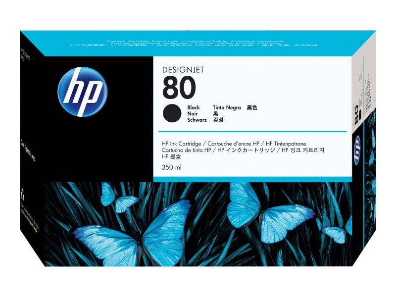 Original HP 80 | C4871A Tinte Schwarz XL ( 2016 )