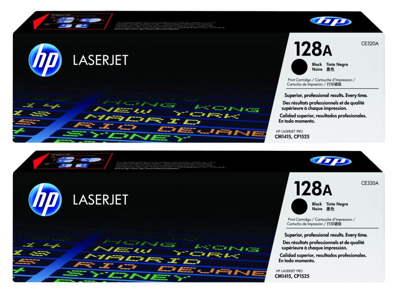 Original HP CE320AD | 128A Toner Schwarz | 2 Stück