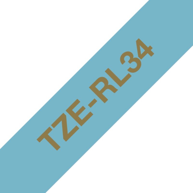 Brother Schriftband TZe-RL34 | 12 mm | Gold auf Blau | 4 m