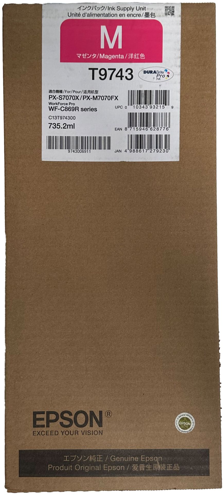 Original Epson T9743 | C13T974300 | C13T97430N Tinte Magenta XL ( 2023 )