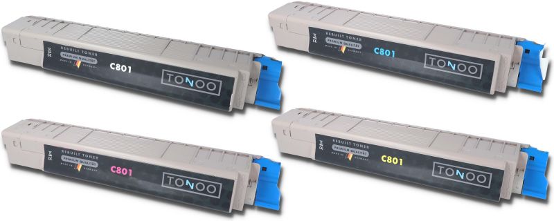 Tonoo® Toner ersetzt OKI C801dn | C801n | C821dn | C821n | Set